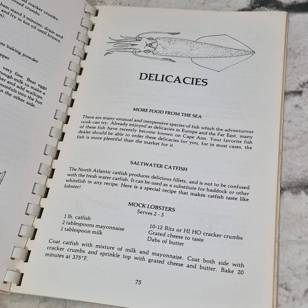 The Taste of Gloucester A Fisherman's Wife Cooks Fish‎ Seafood Cookbook 1976 Vtg